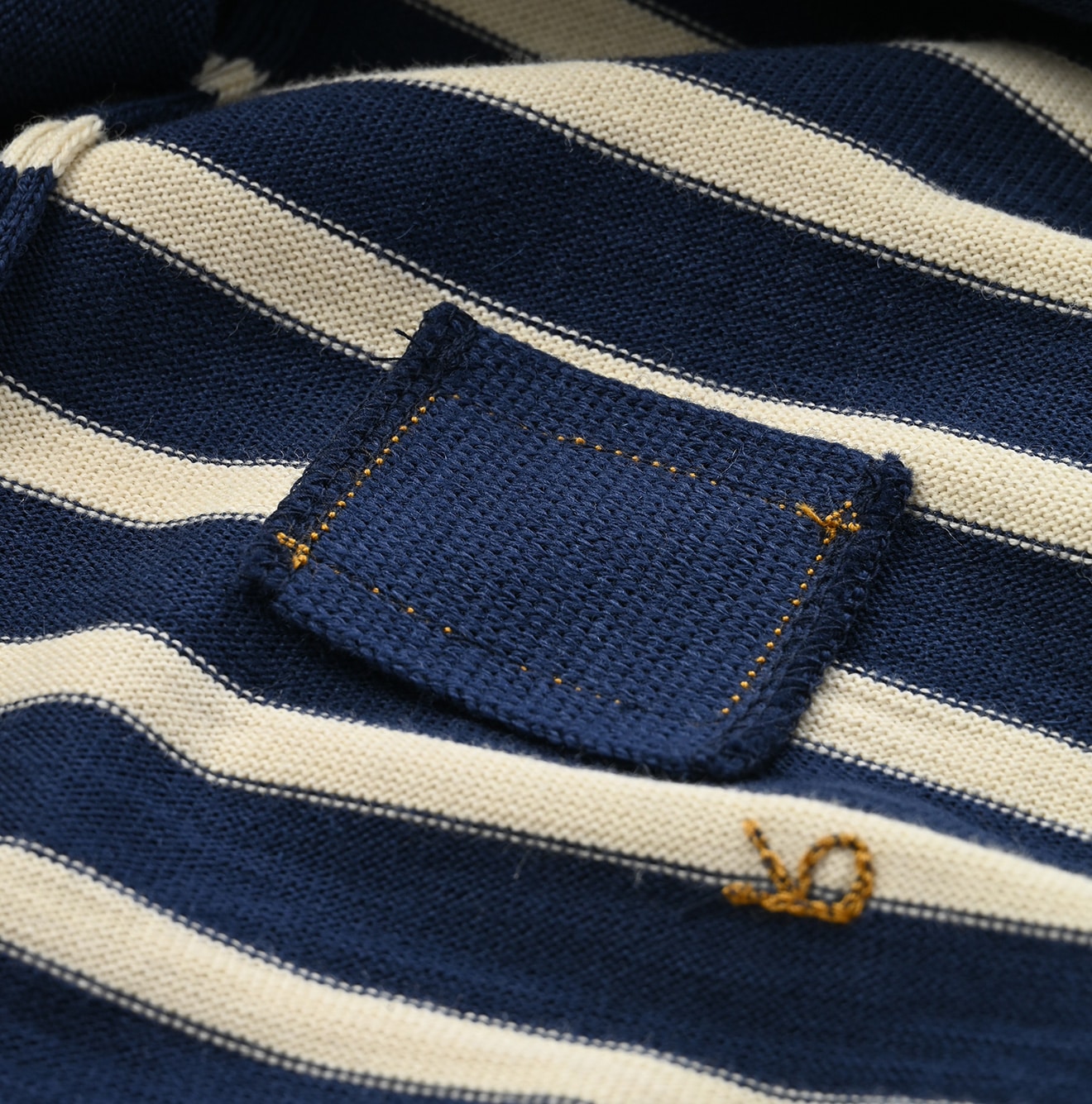 45R U.S. Wool Knit-sewn Basque Stripe T-shirt