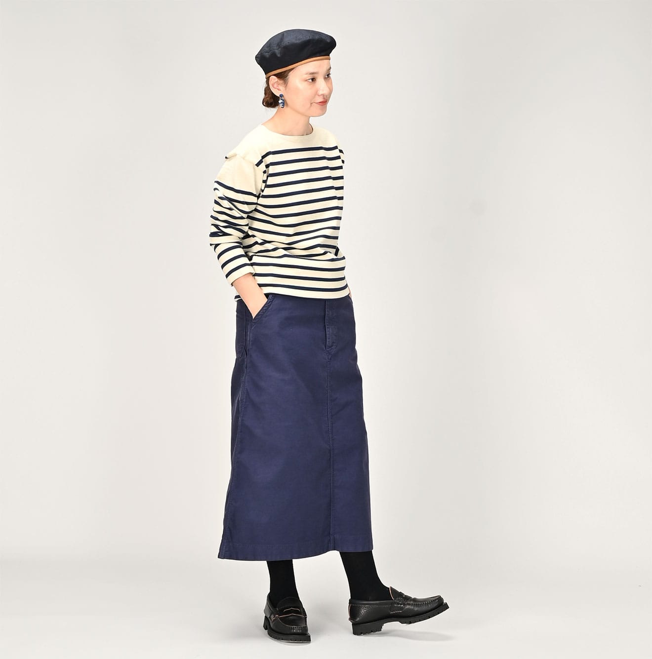 45R U.S. Wool Knit-sewn Basque Stripe T-shirt