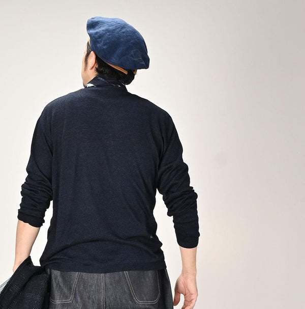 Indigo Super Gauze Wholegarment 908 Crewneck - 45R by 45rpm studio