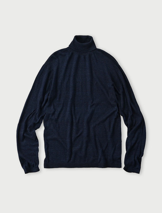 Indigo Super Gauze Wholegarment 908 Turtleneck