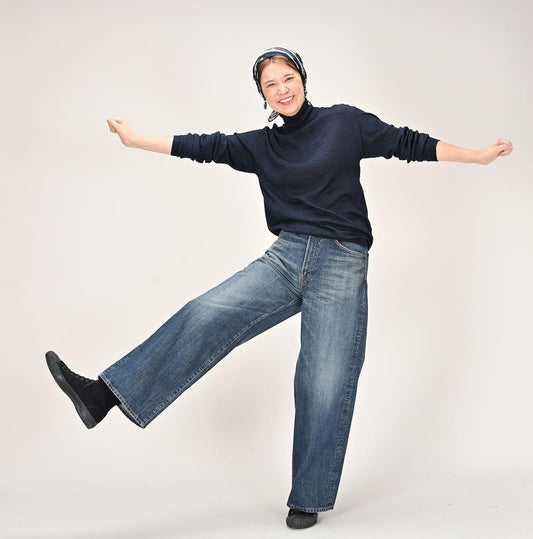 Indigo Super Gauze Wholegarment 908 Turtleneck - 45R by 45rpm studio