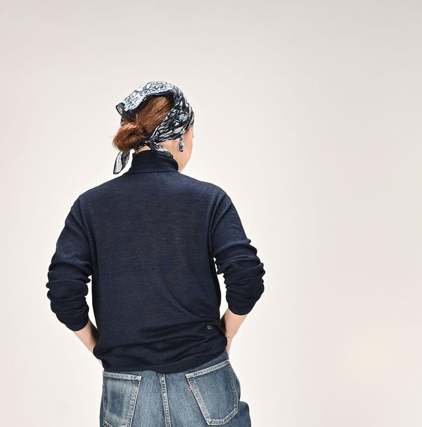 Indigo Super Gauze Wholegarment 908 Turtleneck - 45R by 45rpm studio