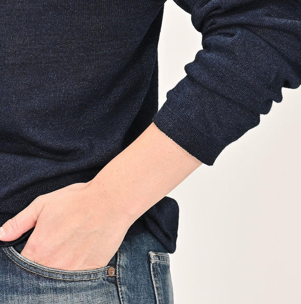 Indigo Super Gauze Wholegarment 908 Turtleneck - 45R by 45rpm studio