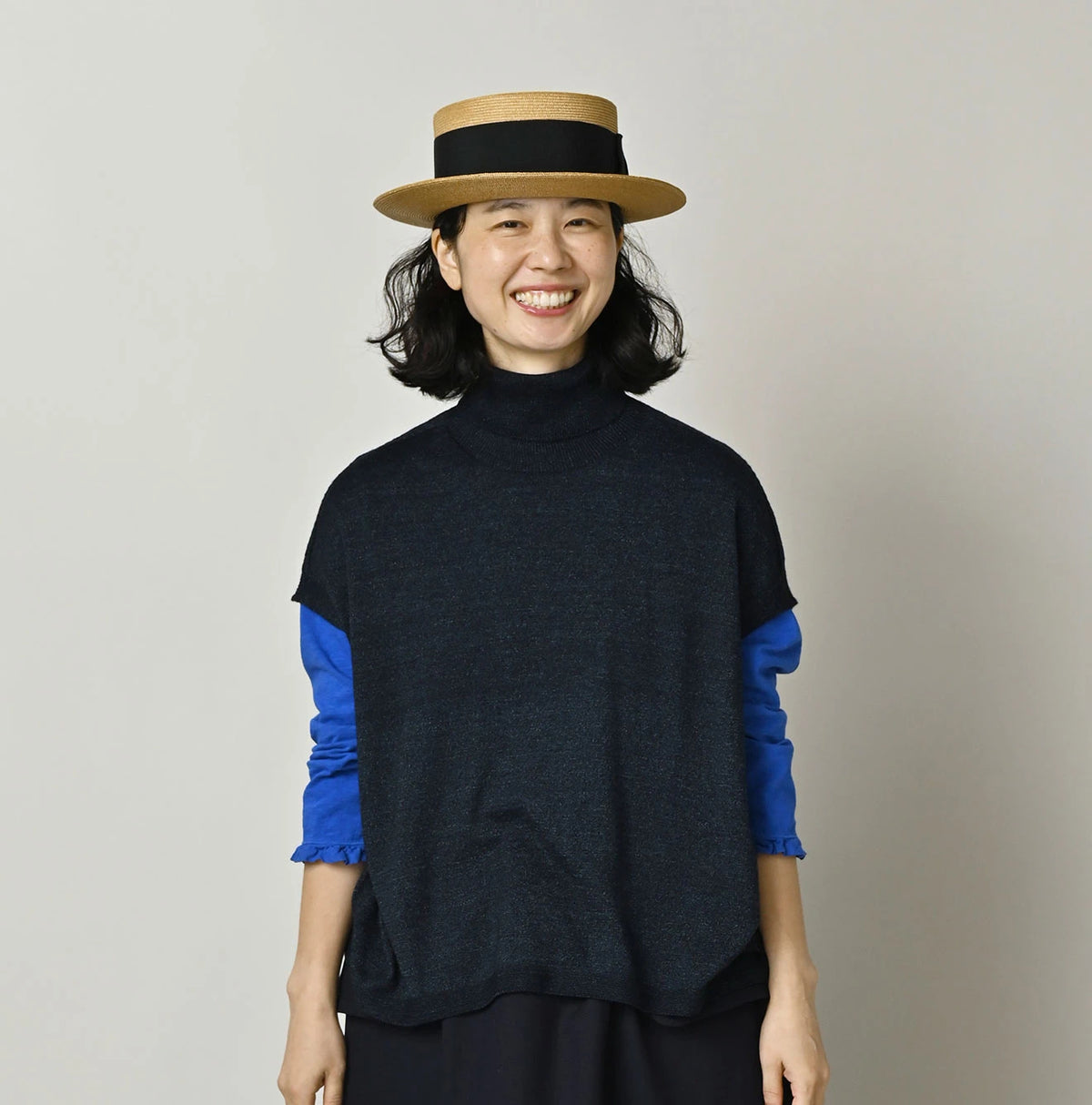 45R Indigo Super Gauze M-turtleneck
