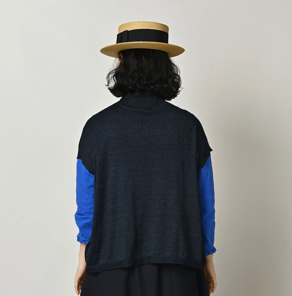 45R Indigo Super Gauze M-turtleneck