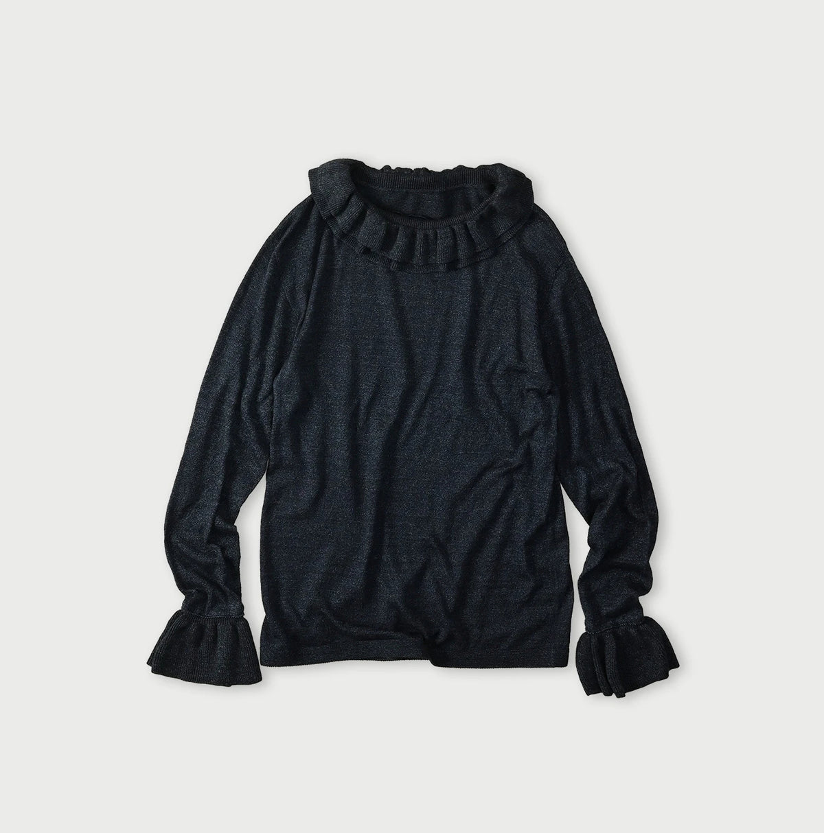 45R Indigo Super Gauze Frill T-Shirt