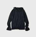 45R Indigo Super Gauze Frill T-Shirt