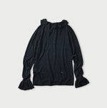 45R Indigo Super Gauze Frill T-Shirt