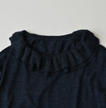 45R Indigo Super Gauze Frill T-Shirt