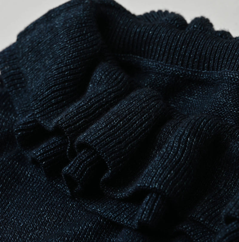 45R Indigo Super Gauze Frill T-Shirt - Image 12