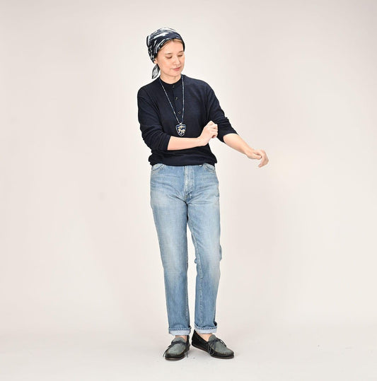 Indigo Super Gauze 908 Henley - 45R by 45rpm studio