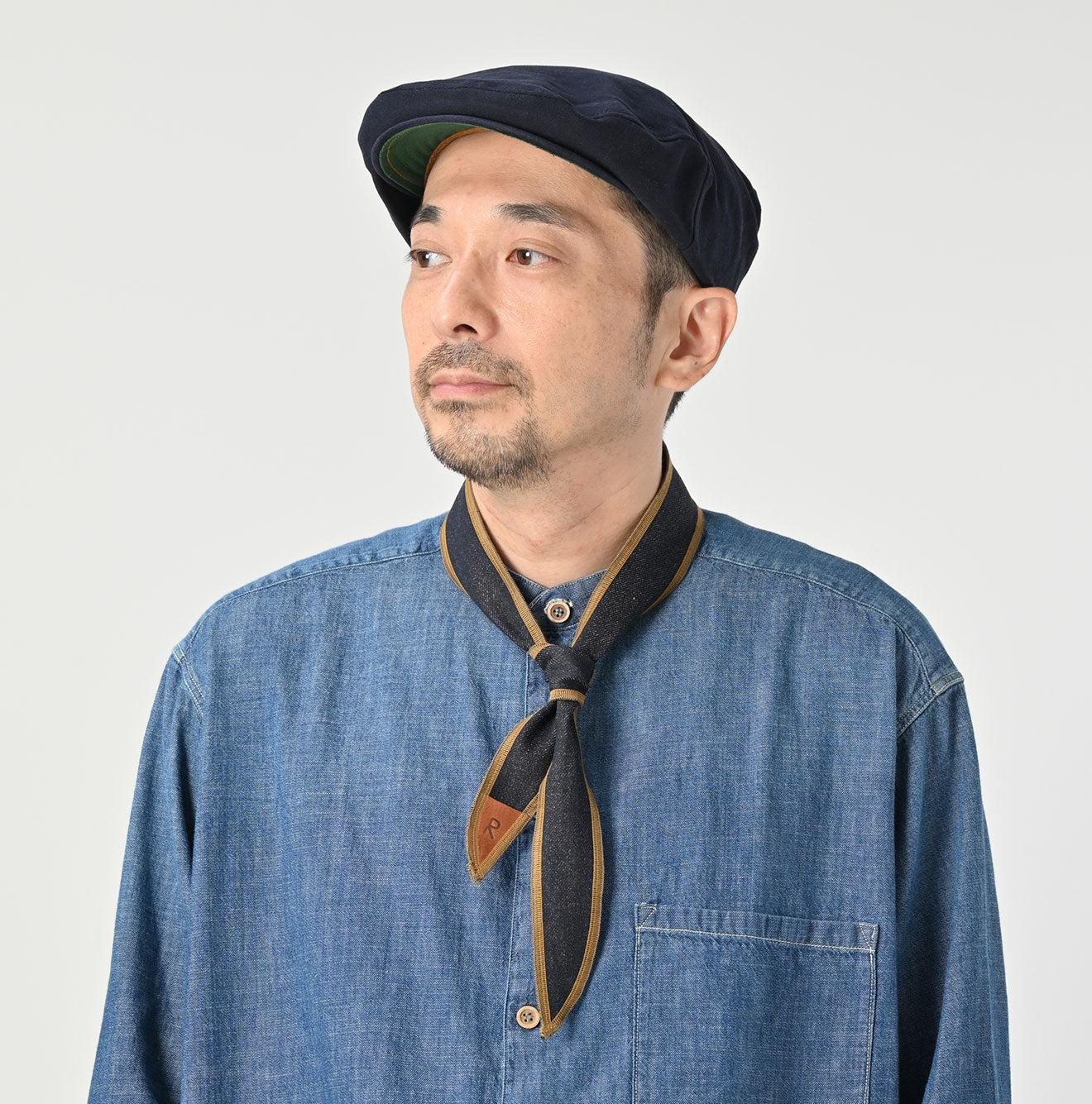 45R Indigo Tweed Denim Tie