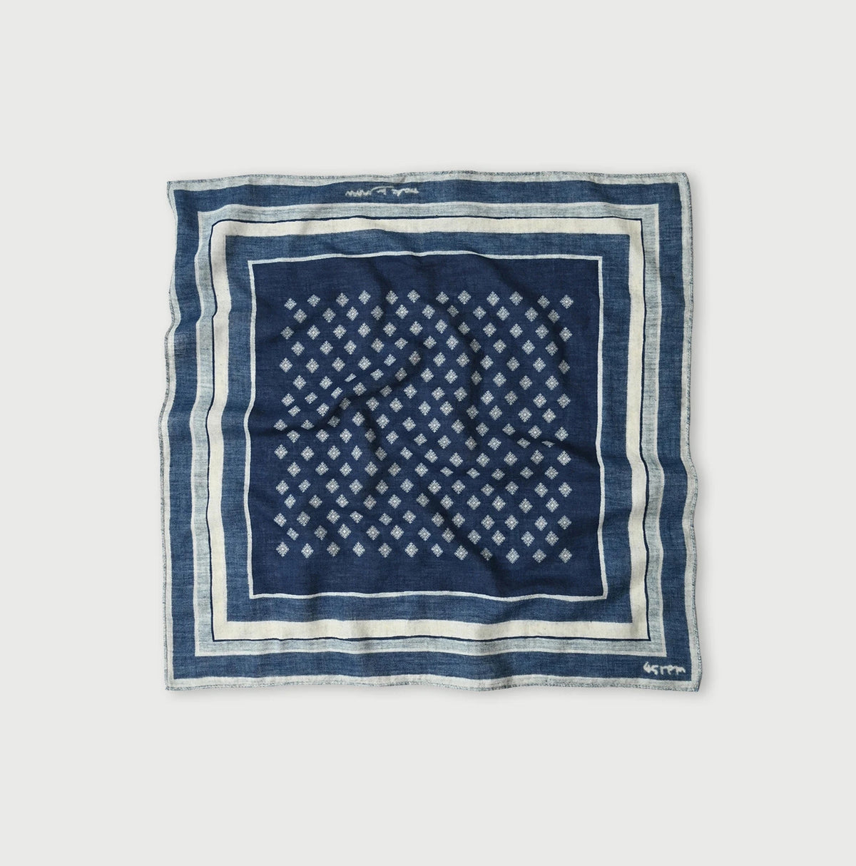 45R Indigo Supima Twill Square Komon Bandana
