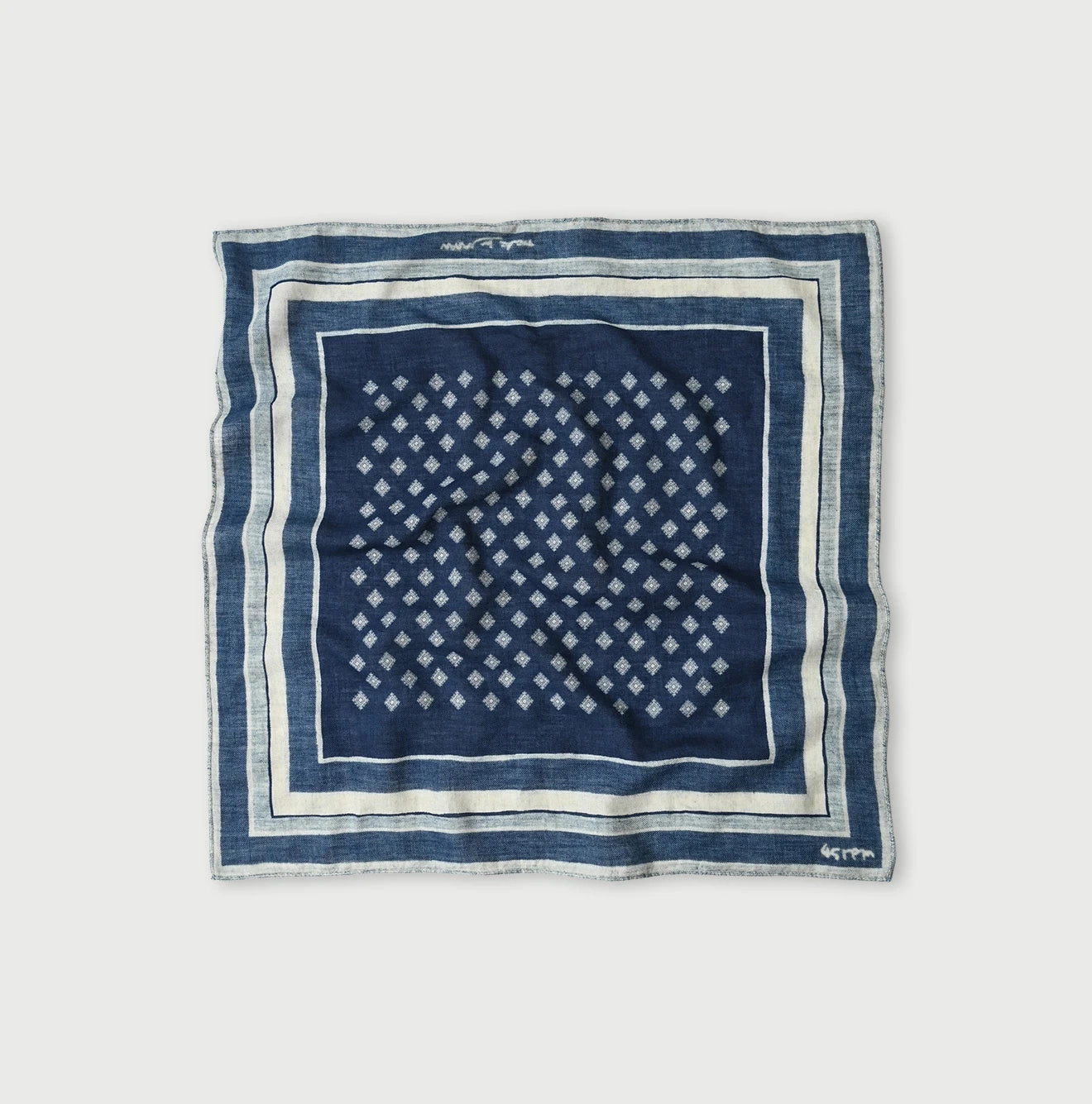 45R Indigo Supima Twill Square Komon Bandana - Image 1