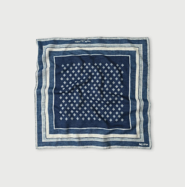 45R Indigo Supima Twill Square Komon Bandana