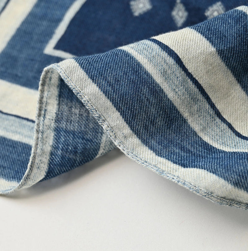 45R Indigo Supima Twill Square Komon Bandana - Image 6
