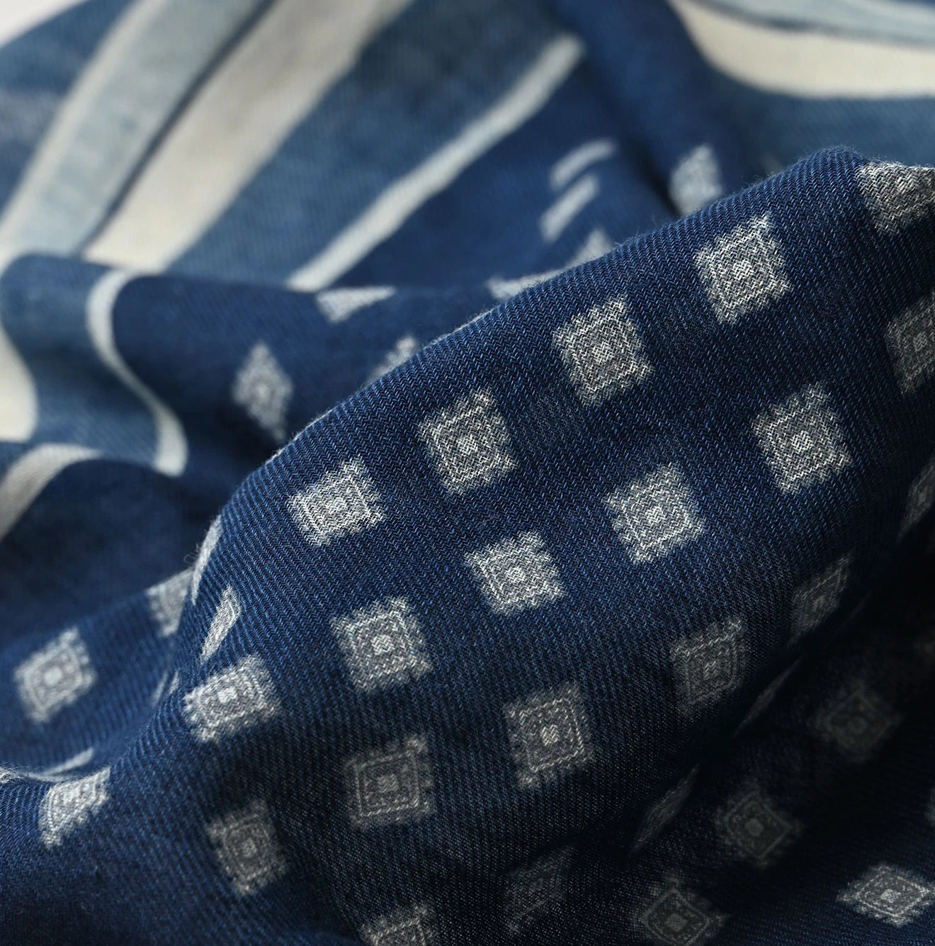 45R Indigo Supima Twill Square Komon Bandana