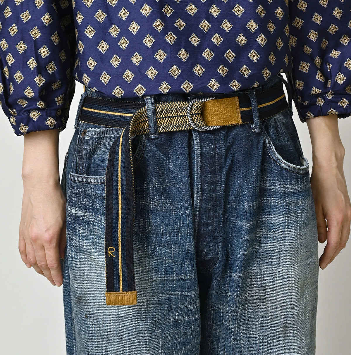 45R Indigo Regimental Knit Belt - Image 2