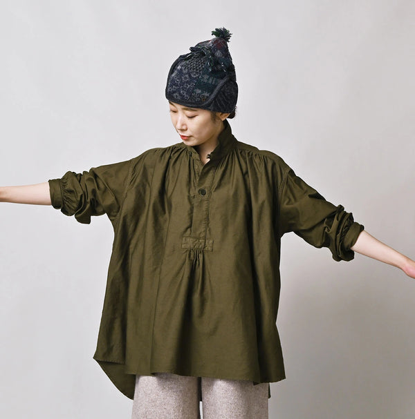 45R Yoko Sateen Shawl Collar Blouse