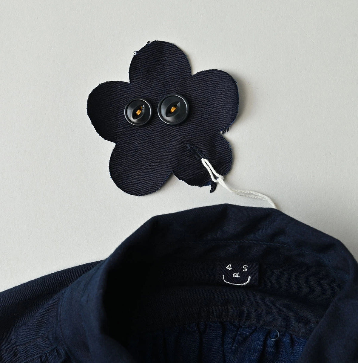 45R Indigo Yoko Sateen Shawl Collar Blouse