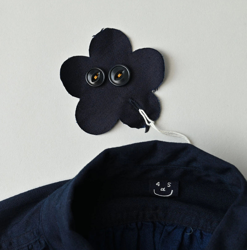 45R Indigo Yoko Sateen Shawl Collar Blouse - Image 22