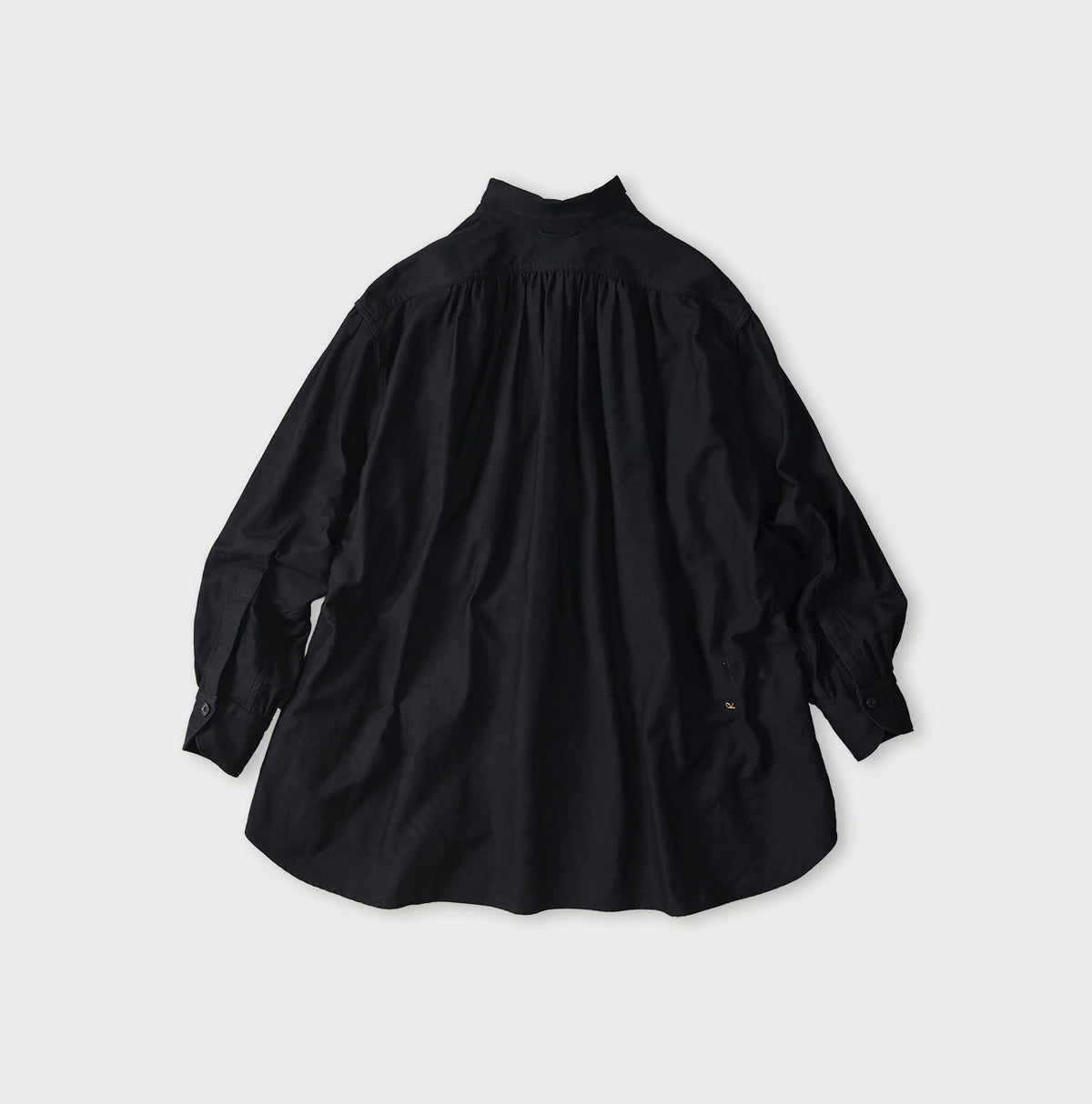45R Indigo Yoko Sateen Shawl Collar Blouse