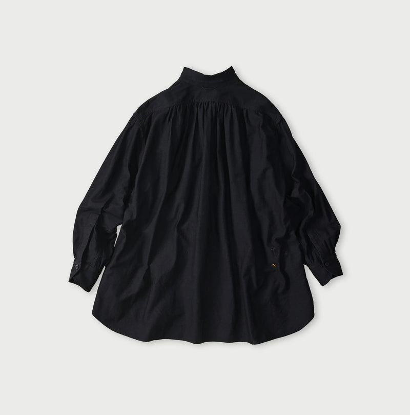 45R Indigo Yoko Sateen Shawl Collar Blouse - Image 12