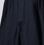 45R Indigo Yoko Sateen Shawl Collar Blouse