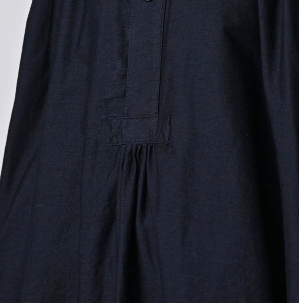 45R Indigo Yoko Sateen Shawl Collar Blouse