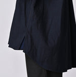 45R Indigo Yoko Sateen Shawl Collar Blouse