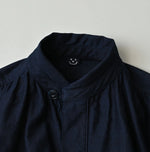 45R Indigo Yoko Sateen Shawl Collar Blouse
