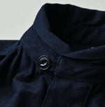 45R Indigo Yoko Sateen Shawl Collar Blouse