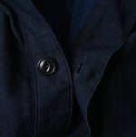 45R Indigo Yoko Sateen Shawl Collar Blouse