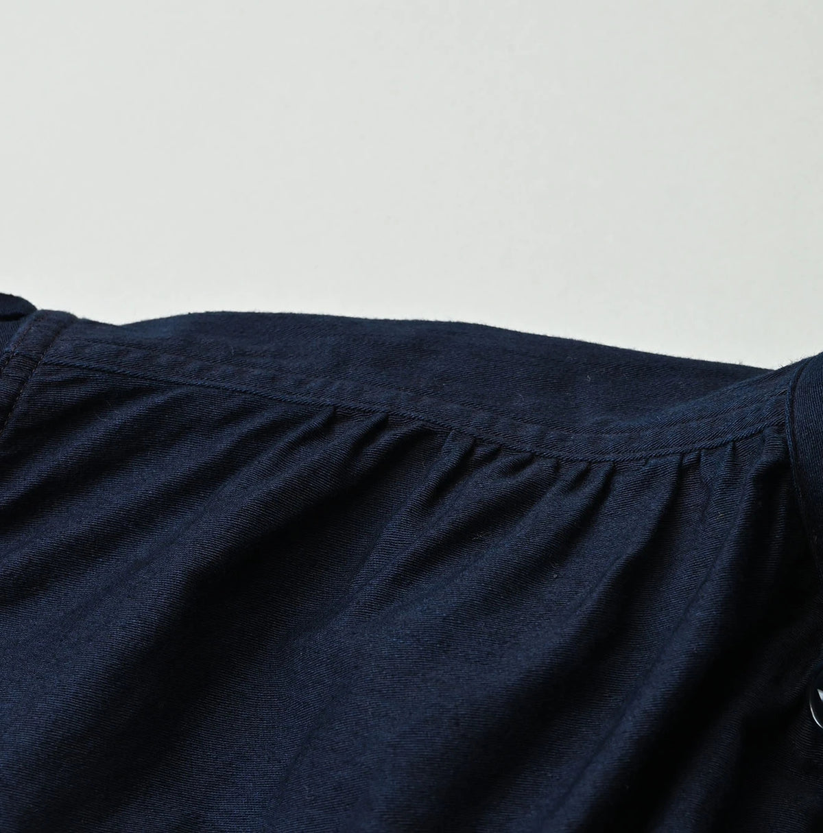 45R Indigo Yoko Sateen Shawl Collar Blouse - Image 17