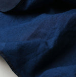 45R Indigo Yoko Sateen Shawl Collar Blouse