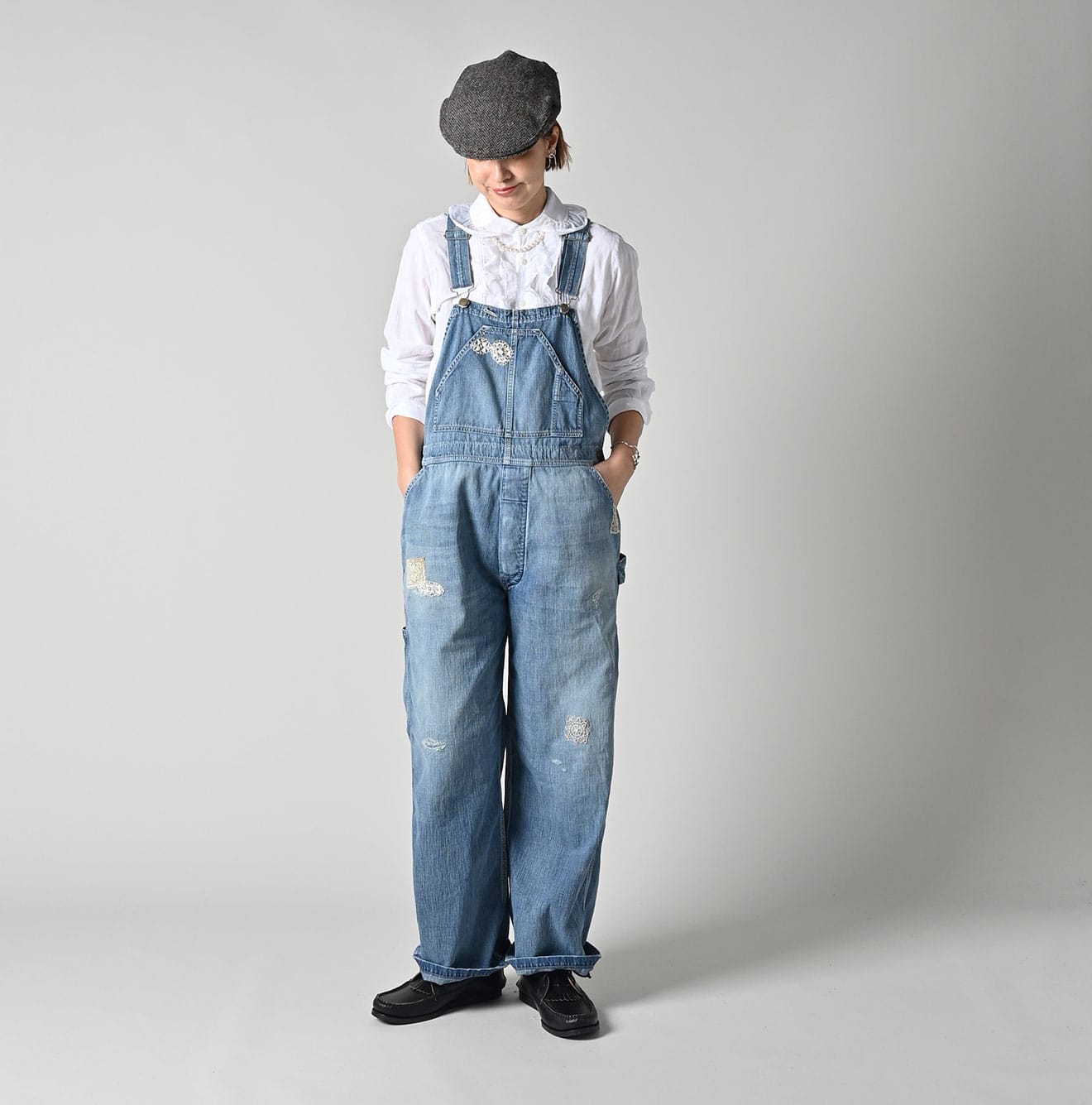 【45R】インディゴ 藍染 プルオーバー パーカー HERITAGE ブルマリン 45R裏毛の908オーシャンスウェット（インディゴ）: WOMEN｜45R