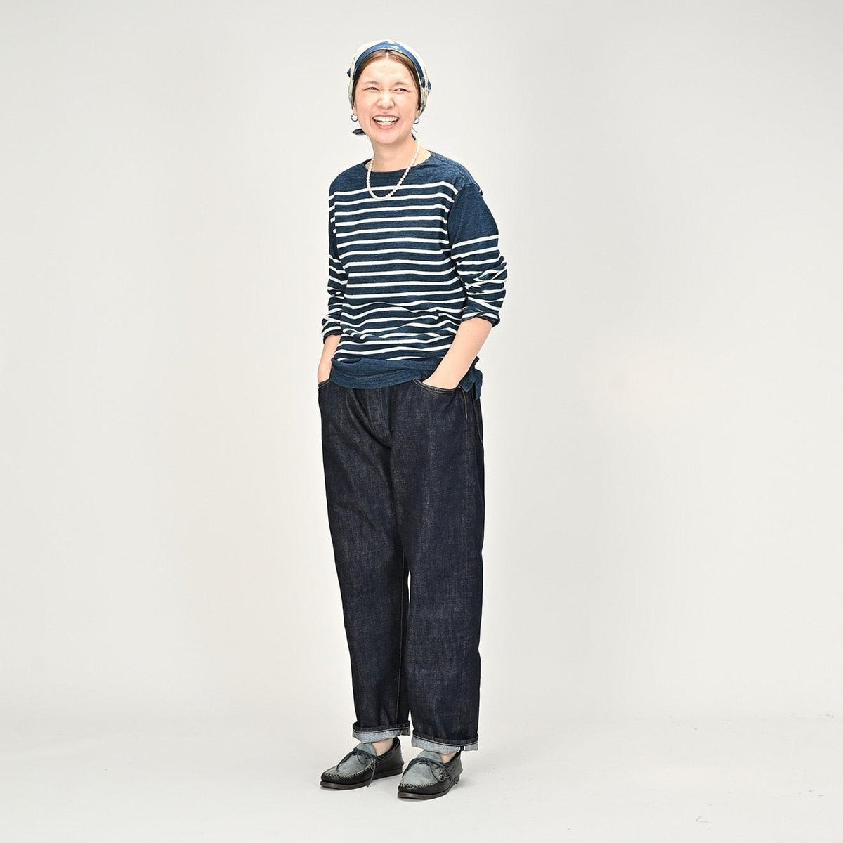 Indigo Basque 908 T-shirt (Size 2) - 45R by 45rpm studio