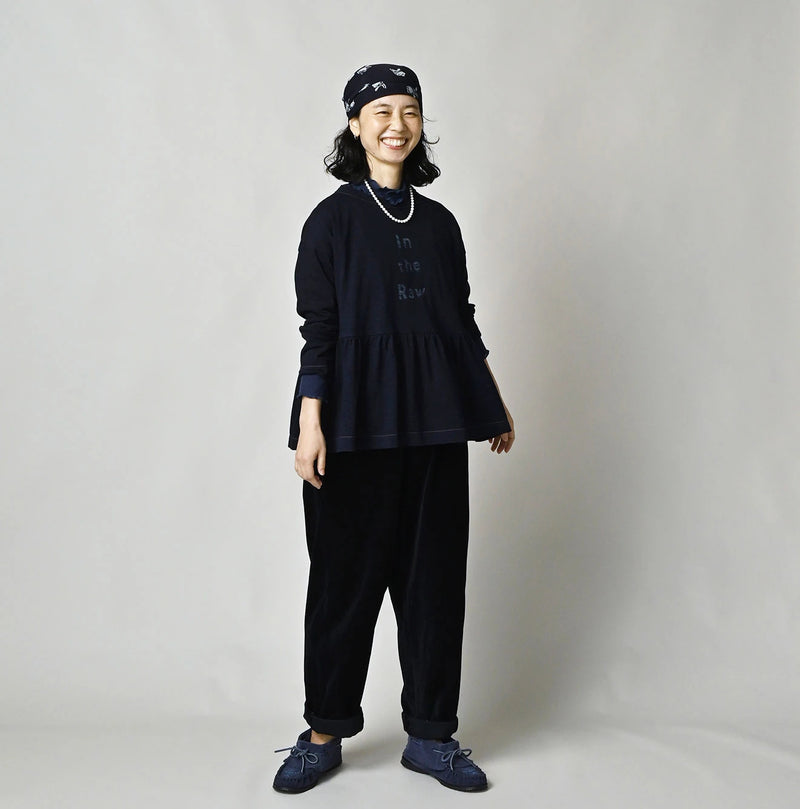 45R Indigo In the Raw Gathered Hime T-shirt - Image 2