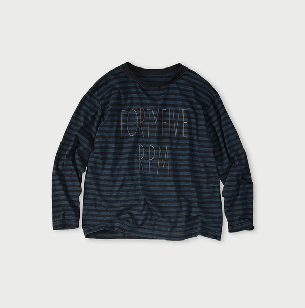 45R Indigo Stripe Umihiko Logo 908 T-shirt