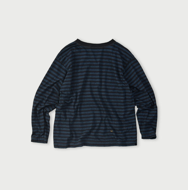 45R Indigo Stripe Umihiko Logo 908 T-shirt - Image 16