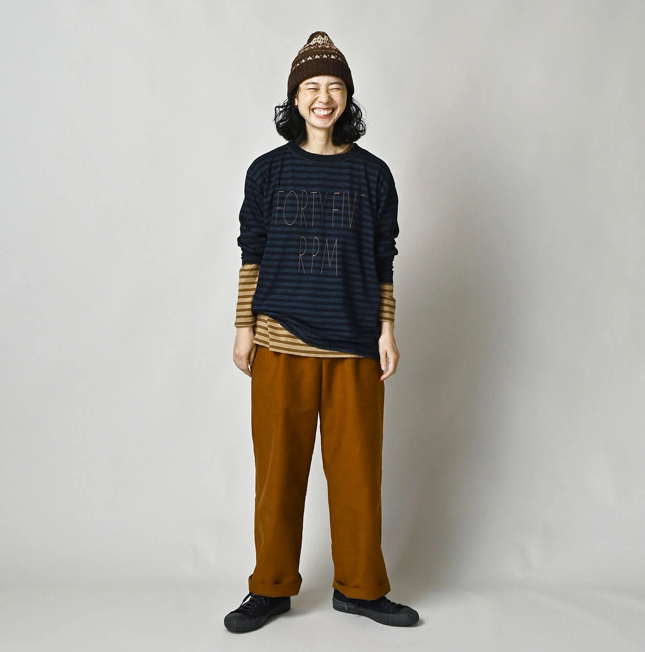 Indigo Stripe Umihiko Logo 908 T-shirt | 45R Official Online Store