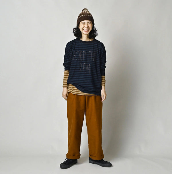 45R Indigo Stripe Umihiko Logo 908 T-shirt