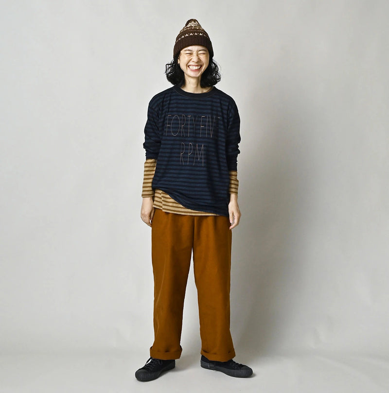 45R Indigo Stripe Umihiko Logo 908 T-shirt - Image 2