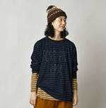 45R Indigo Stripe Umihiko Logo 908 T-shirt