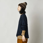 45R Indigo Stripe Umihiko Logo 908 T-shirt
