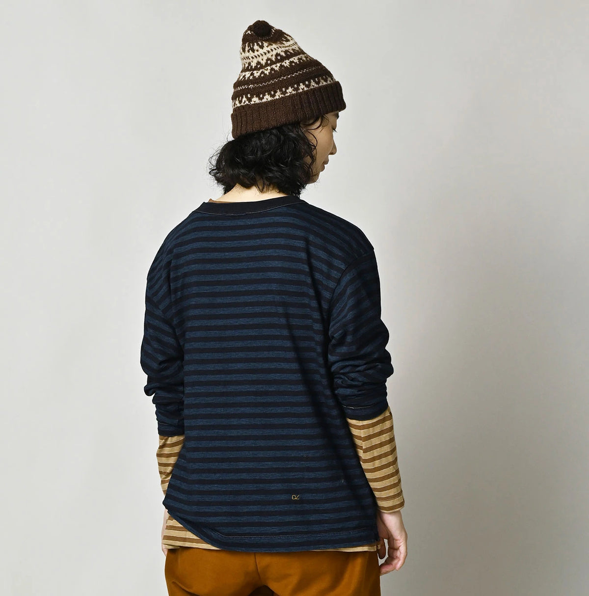 45R Indigo Stripe Umihiko Logo 908 T-shirt