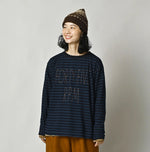 45R Indigo Stripe Umihiko Logo 908 T-shirt