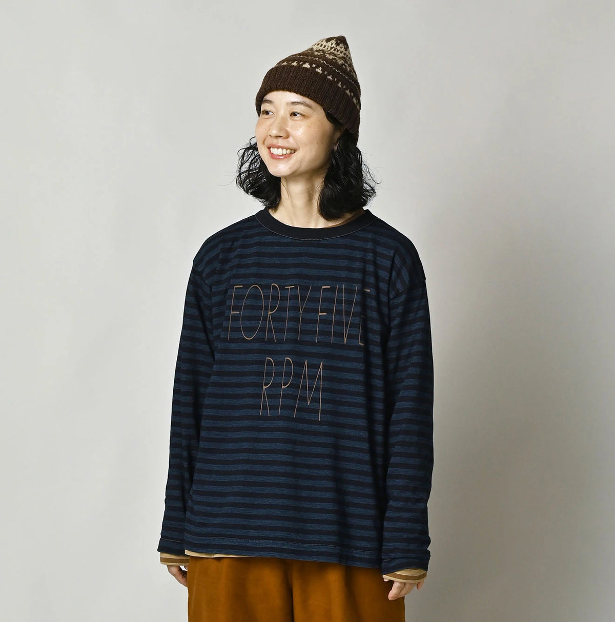 45R Indigo Stripe Umihiko Logo 908 T-shirt - Image 7