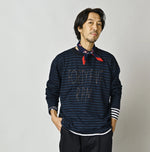 45R Indigo Stripe Umihiko Logo 908 T-shirt