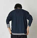 45R Indigo Stripe Umihiko Logo 908 T-shirt
